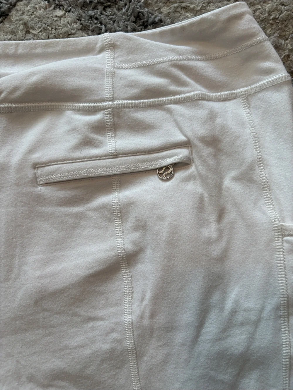 Lulu White Athletic Jogger capri